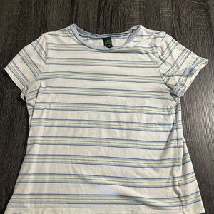 Striped Blue and White Women's Top